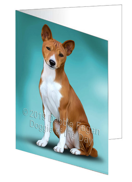 Basenji Dog Handmade Artwork Assorted Pets Greeting Cards and Note Cards with Envelopes for All Occasions and Holiday Seasons GCD77582