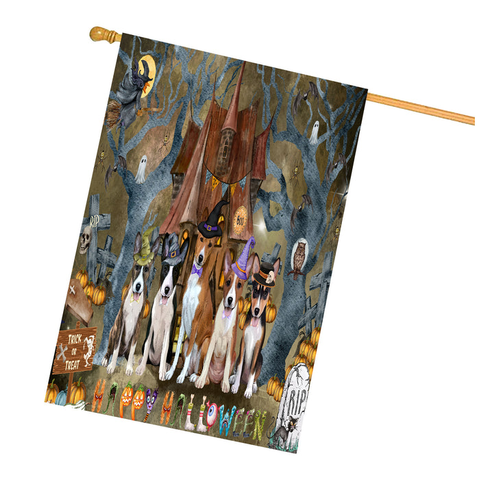 Basenji Dogs House Flag: Explore a Variety of Designs, Personalized, Custom, Weather Resistant, Double-Sided, Home Outside Halloween Yard Decor for Dog and Pet Lovers