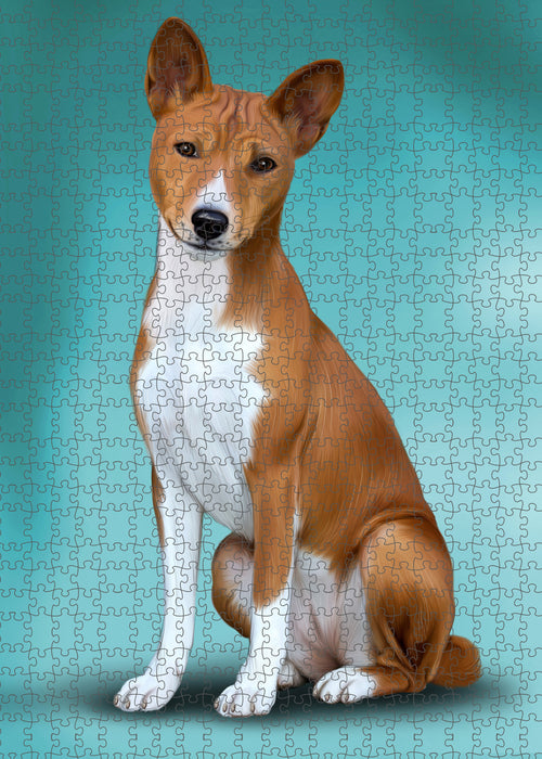 Basenji Dog Portrait Jigsaw Puzzle for Adults Animal Interlocking Puzzle Game Unique Gift for Dog Lover's with Metal Tin Box