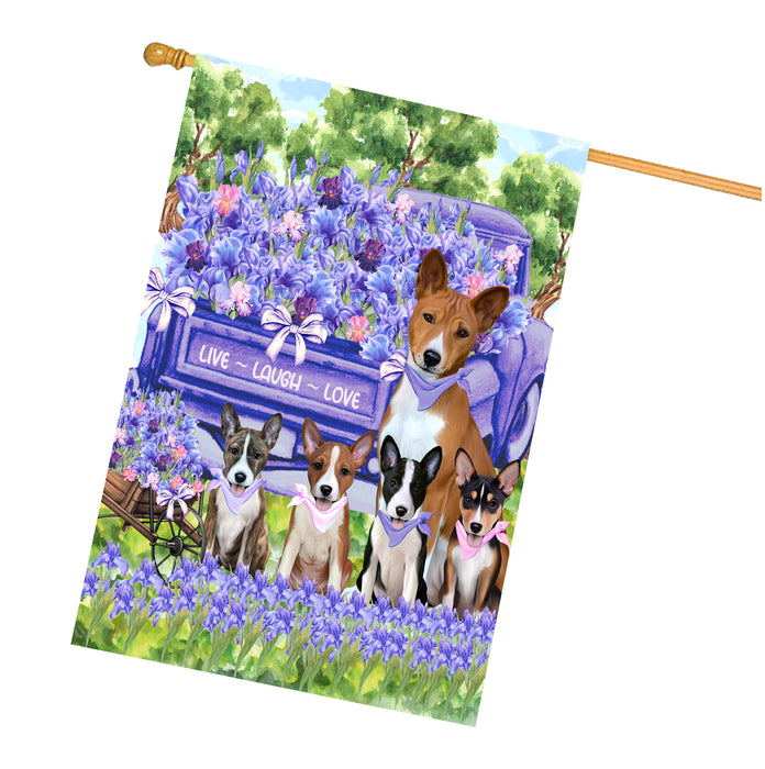 Basenji Dogs House Flag for Dog and Pet Lovers, Explore a Variety of Designs, Custom, Personalized, Weather Resistant, Double-Sided, Home Outside Yard Decor