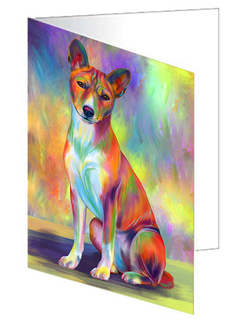 Paradise Wave Basenji Dog Handmade Artwork Assorted Pets Greeting Cards and Note Cards with Envelopes for All Occasions and Holiday Seasons GCD79787