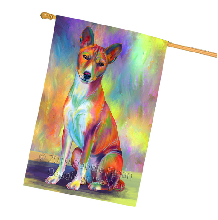 Paradise Wave Basenji Dog House Flag FLG66445