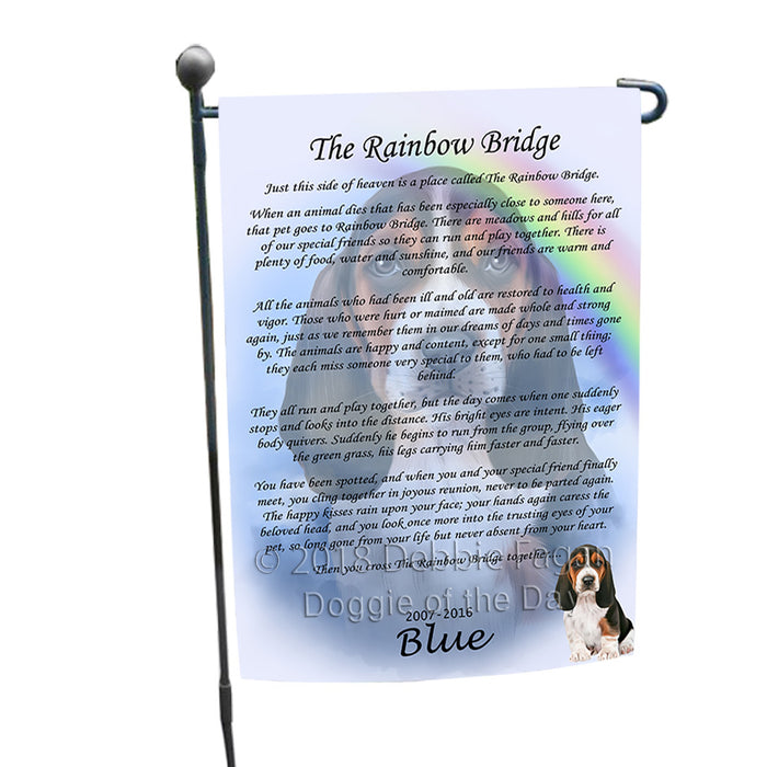 Rainbow Bridge Basset Hound Dog Garden Flag GFLG56104