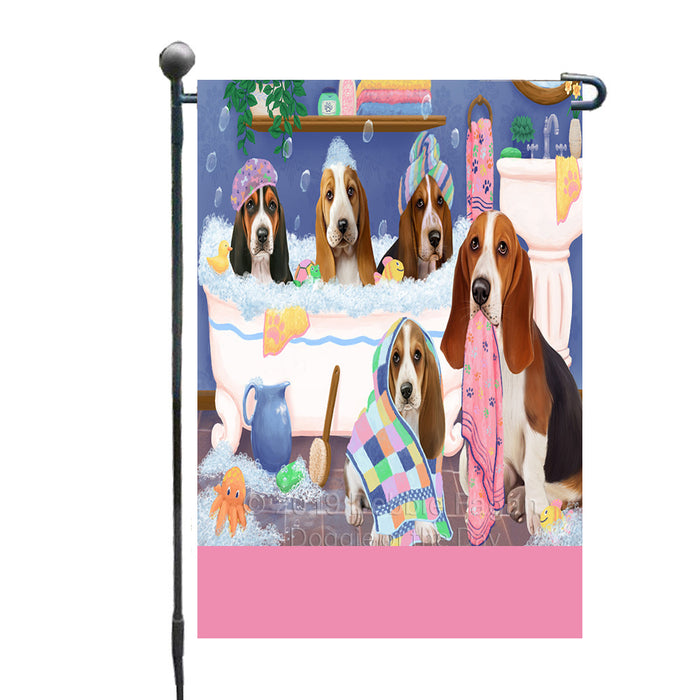 Personalized Rub A Dub Dogs In A Tub Basset Hound Dogs Custom Garden Flag GFLG64846