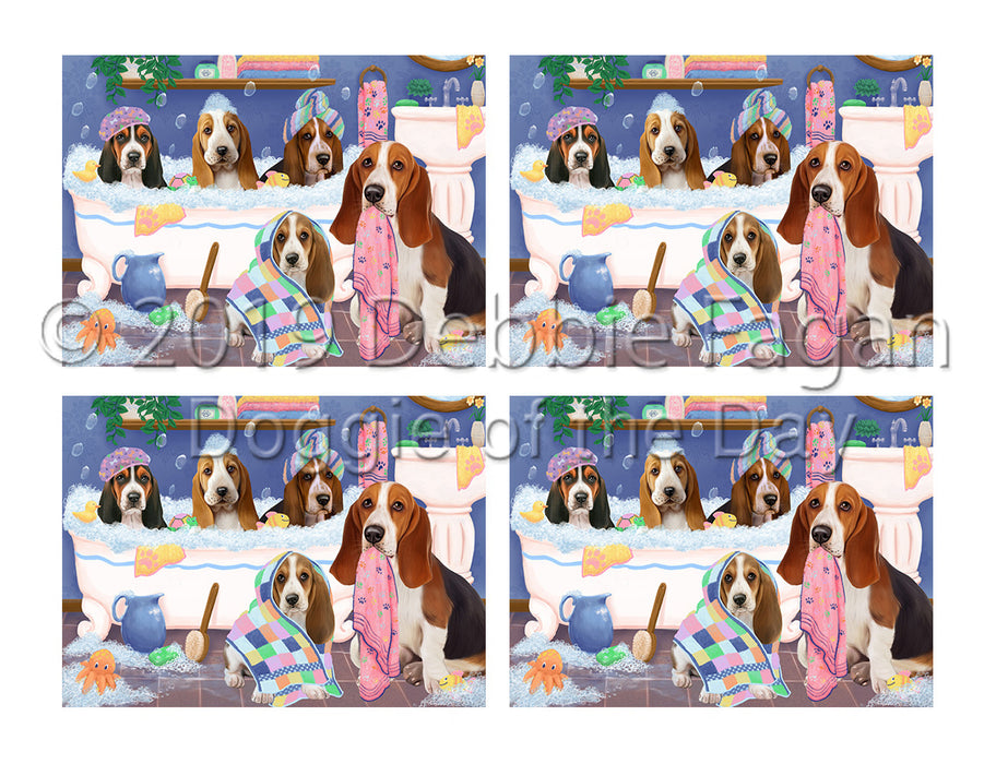 Rub A Dub Dogs In A Tub Basset Hound Dogs Placemat