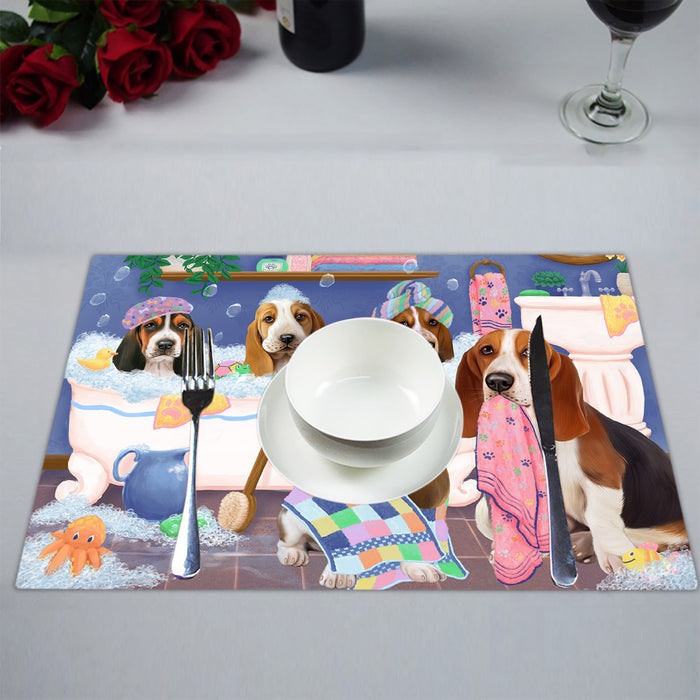 Rub A Dub Dogs In A Tub Basset Hound Dogs Placemat