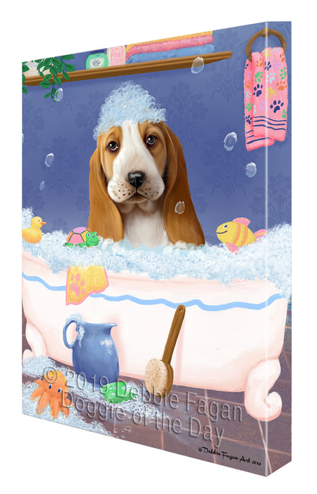 Rub A Dub Dog In A Tub Basset Hound Dog Canvas Print Wall Art Décor CVS142208