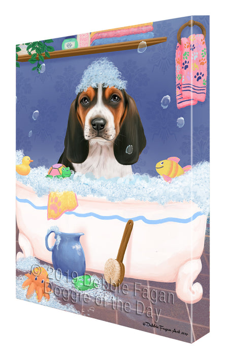Rub A Dub Dog In A Tub Basset Hound Dog Canvas Print Wall Art Décor CVS142217