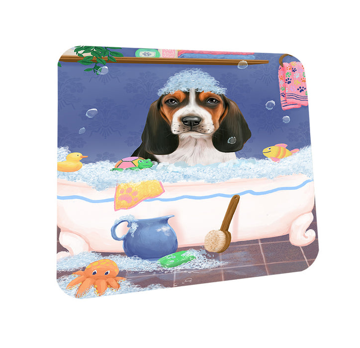 Rub A Dub Dog In A Tub Basset Hound Dog Coasters Set of 4 CST57259