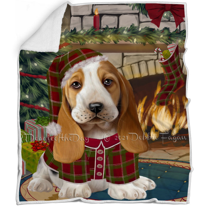 The Stocking was Hung Basset Hound Dog Blanket BLNKT116112