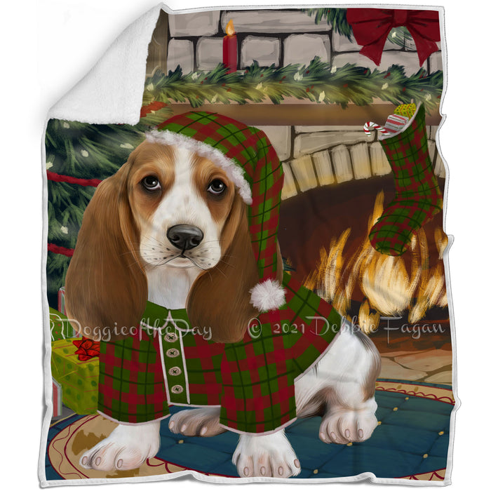 The Stocking was Hung Basset Hound Dog Blanket BLNKT116121