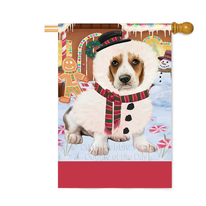 Personalized Gingerbread Candyfest Basset Hound Dog Custom House Flag FLG63706