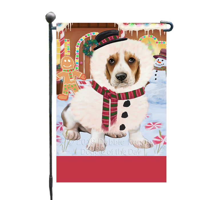 Personalized Gingerbread Candyfest Basset Hound Dog Custom Garden Flag GFLG63923