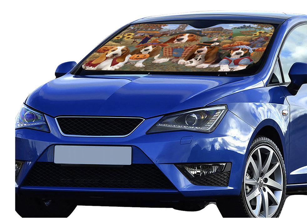 Halloween 'Round Town Basset Hound Dogs Car Sun Shade