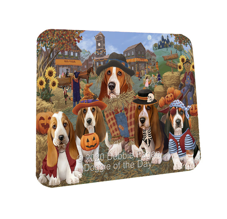 Halloween 'Round Town Basset Hound Dogs Coasters Set of 4 CSTA57906