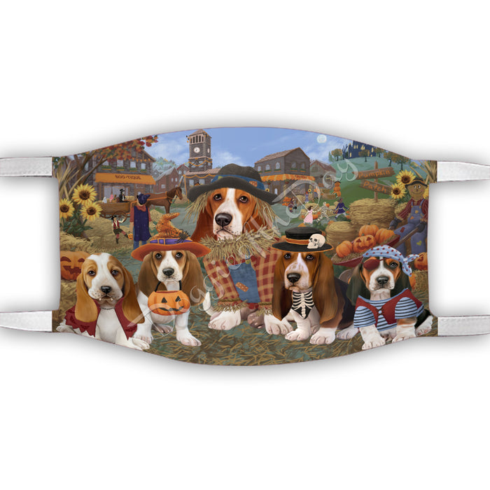 Halloween 'Round Town Basset Hound Dogs Face Mask FM49923