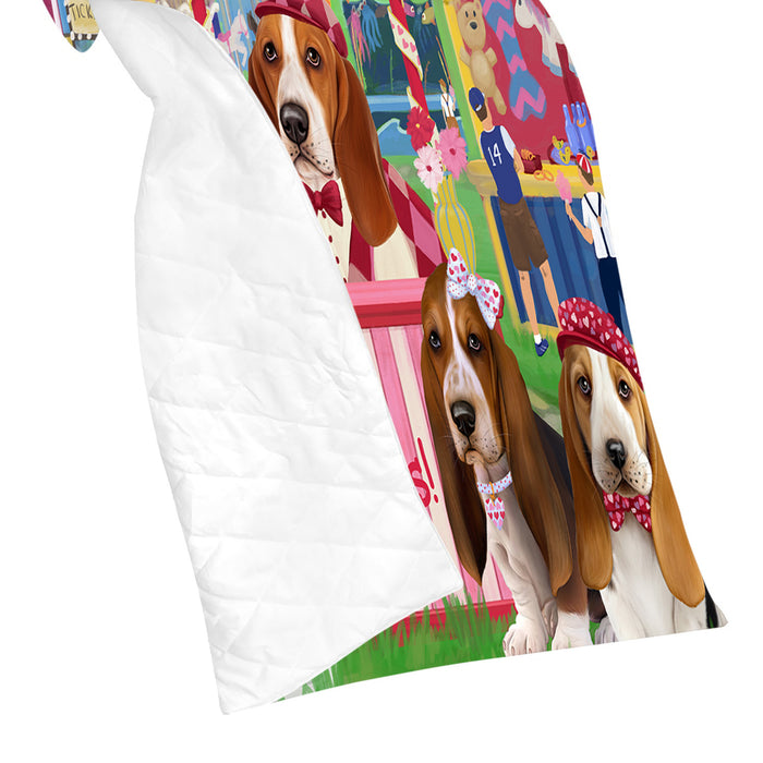 Carnival Kissing Booth Basset Hound Dogs Quilt