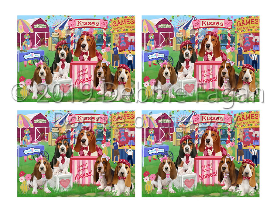 Carnival Kissing Booth Basset Hound Dogs Placemat