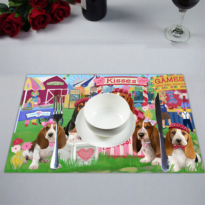 Carnival Kissing Booth Basset Hound Dogs Placemat
