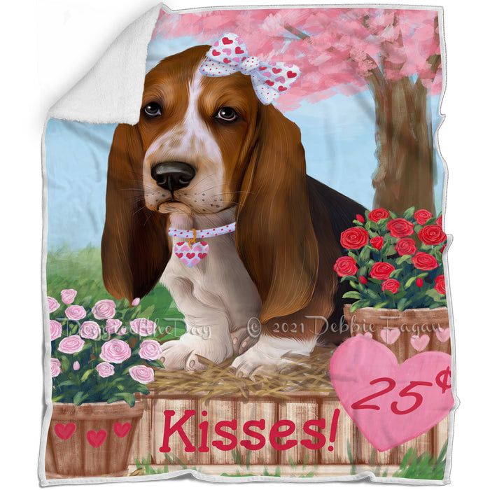 Rosie 25 Cent Kisses Basset Hound Dog Blanket BLNKT121674