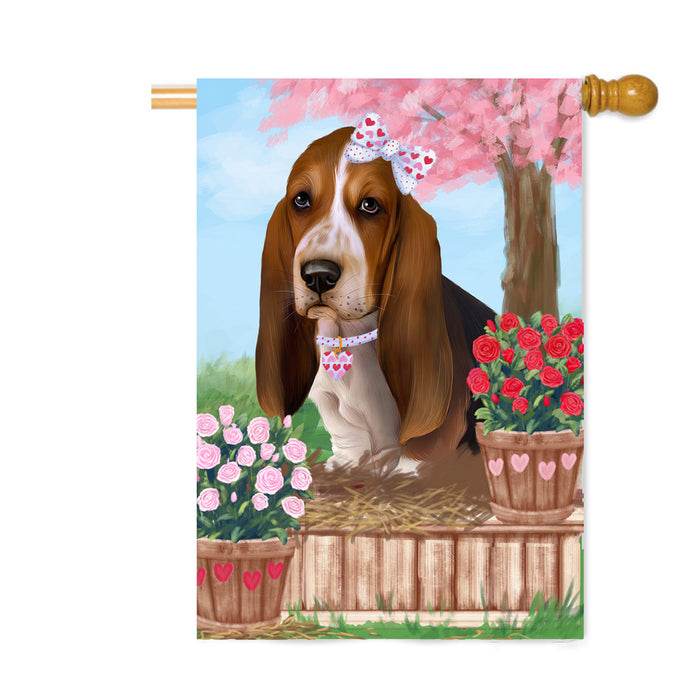 Personalized Rosie 25 Cent Kisses Basset Hound Dog Custom House Flag FLG64786