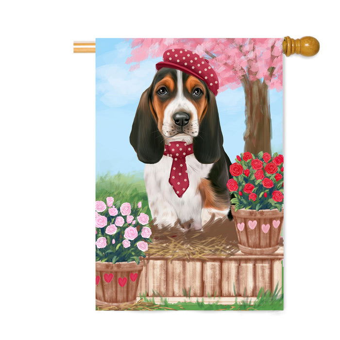 Personalized Rosie 25 Cent Kisses Basset Hound Dog Custom House Flag FLG64787