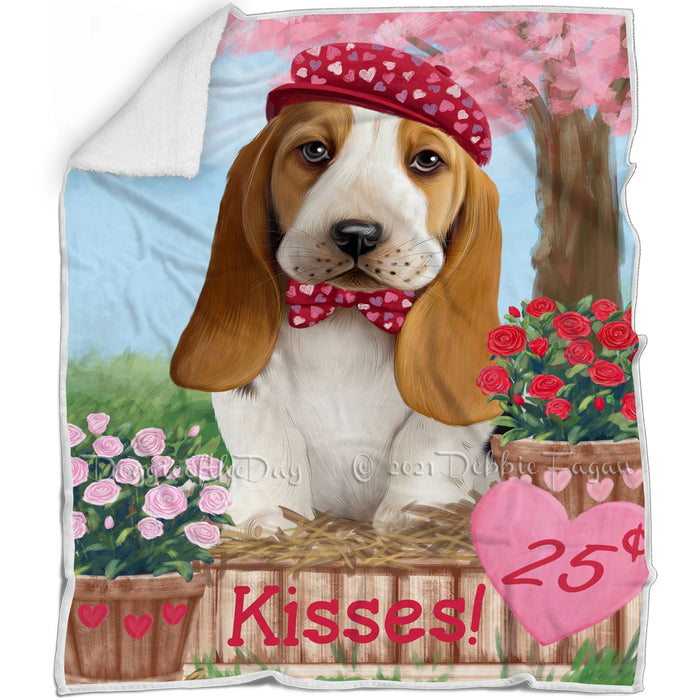 Rosie 25 Cent Kisses Basset Hound Dog Blanket BLNKT121692