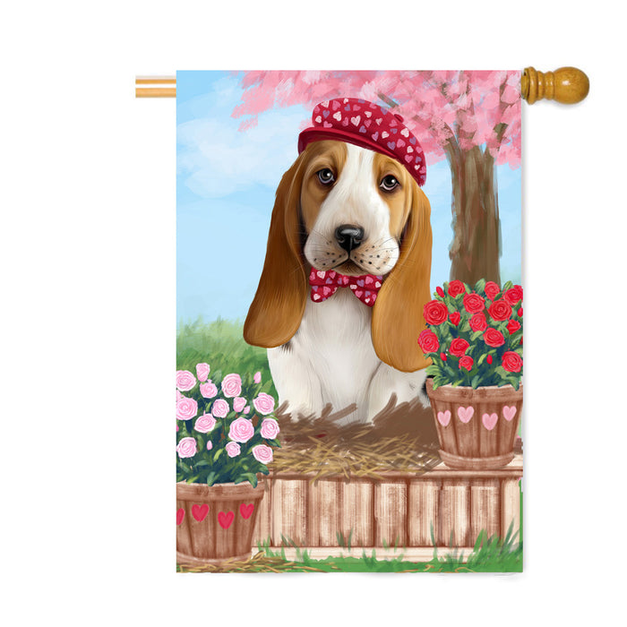 Personalized Rosie 25 Cent Kisses Basset Hound Dog Custom House Flag FLG64788
