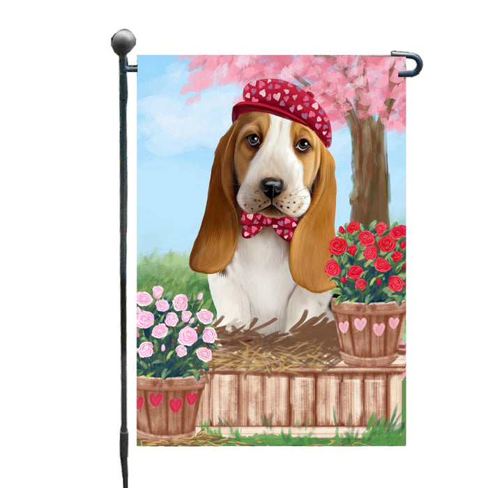 Personalized Rosie 25 Cent Kisses Basset Hound Dog Custom Garden Flag GFLG64640