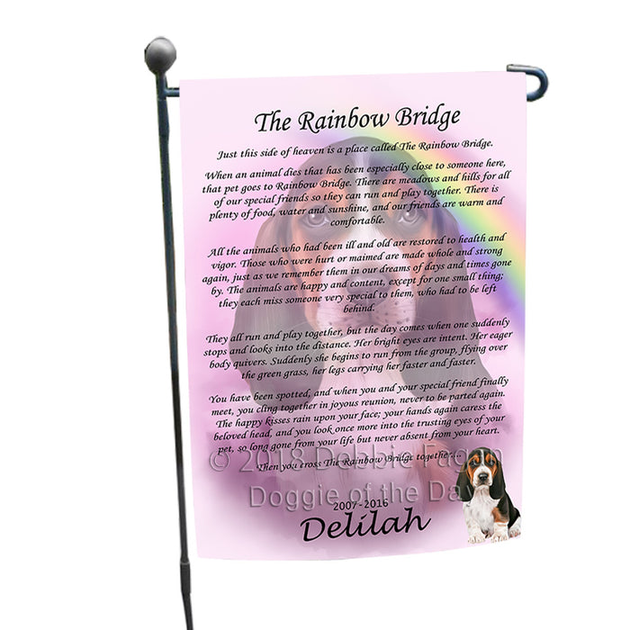 Rainbow Bridge Basset Hound Dog Garden Flag GFLG56105