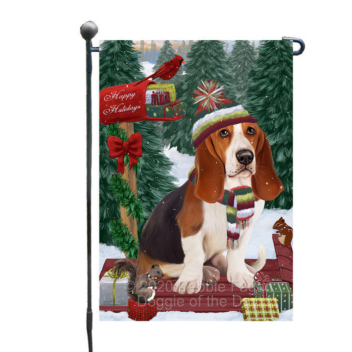 Christmas Woodland Sled Basset Hound Dog Garden Flags Outdoor Decor for Homes and Gardens Double Sided Garden Yard Spring Decorative Vertical Home Flags Garden Porch Lawn Flag for Decorations GFLG68393