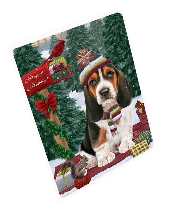 Christmas Woodland Sled Basset Hound Dog Refrigerator/Dishwasher Magnet - Kitchen Decor Magnet - Pets Portrait Unique Magnet - Ultra-Sticky Premium Quality Magnet RMAG113943