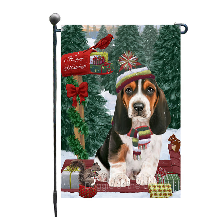 Christmas Woodland Sled Basset Hound Dog Garden Flags Outdoor Decor for Homes and Gardens Double Sided Garden Yard Spring Decorative Vertical Home Flags Garden Porch Lawn Flag for Decorations GFLG68394