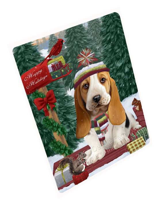 Christmas Woodland Sled Basset Hound Dog Cutting Board - For Kitchen - Scratch & Stain Resistant - Designed To Stay In Place - Easy To Clean By Hand - Perfect for Chopping Meats, Vegetables, CA83760