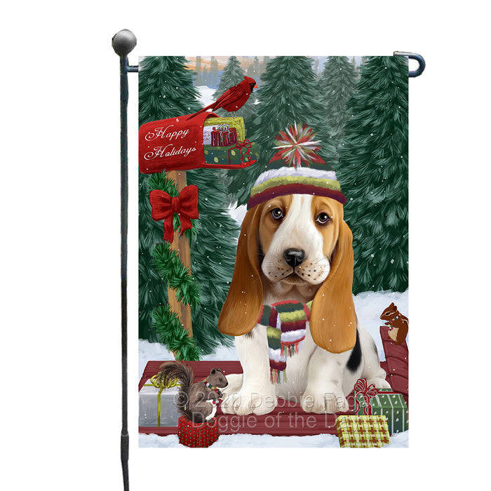 Christmas Woodland Sled Basset Hound Dog Garden Flags Outdoor Decor for Homes and Gardens Double Sided Garden Yard Spring Decorative Vertical Home Flags Garden Porch Lawn Flag for Decorations GFLG68395