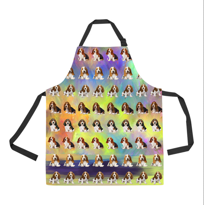 Paradise Wave Basset Hound Dogs All Over Print Adjustable Apron