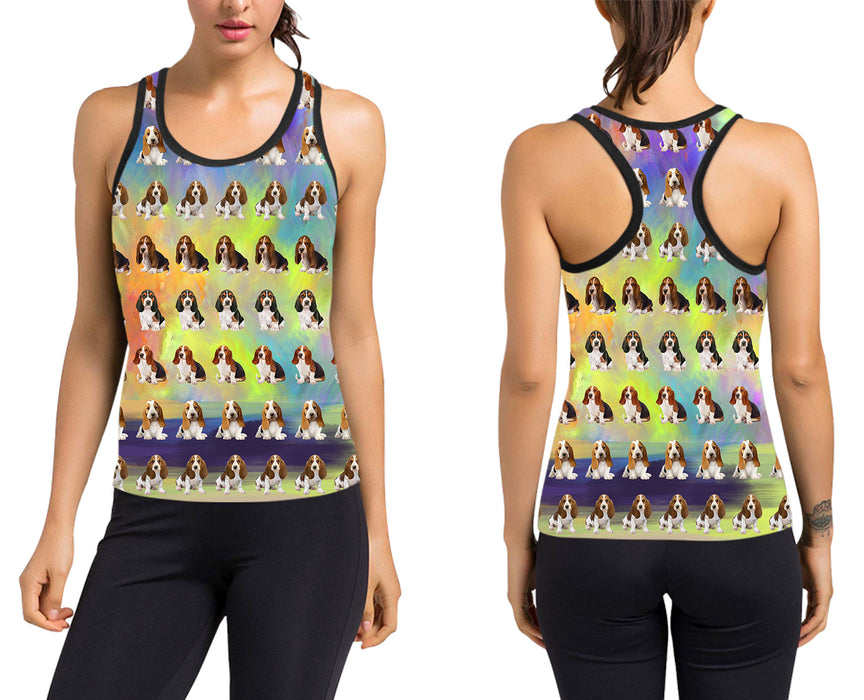 Paradise Wave Basset Hound Dogs Women's Racerback Tank Top