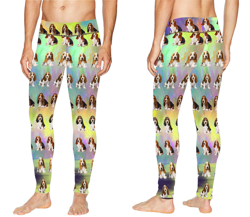 Paradise Wave Basset Hound Dogs All Over Print Meggings