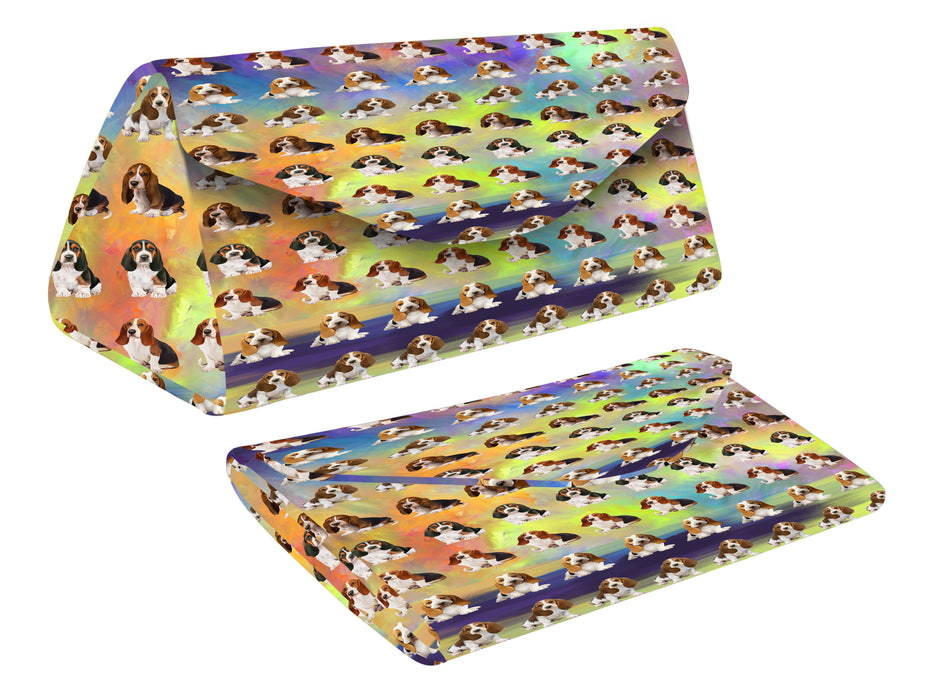 Paradise Wave Basset Hound Dogs Foldable Glasses Case