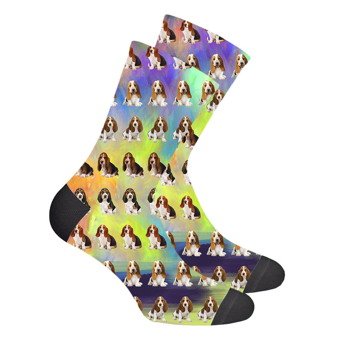 Paradise Wave Basset Hound Dogs Men's Socks