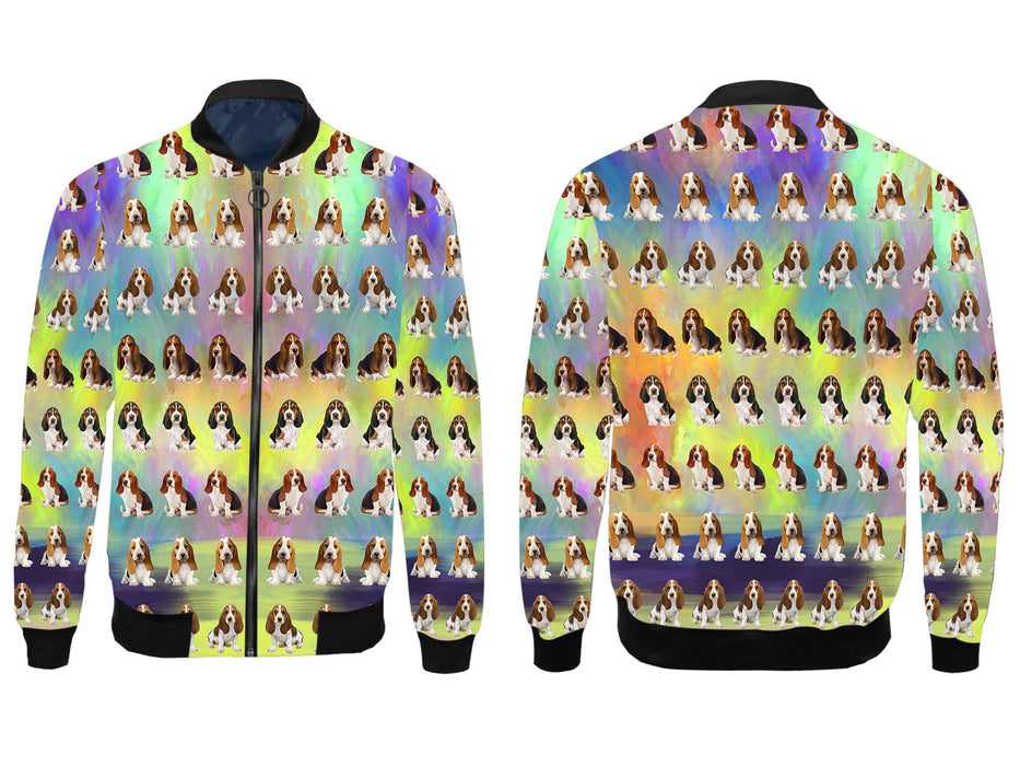 Paradise Wave Basset Hound Dogs All Over Print Wome's Jacket