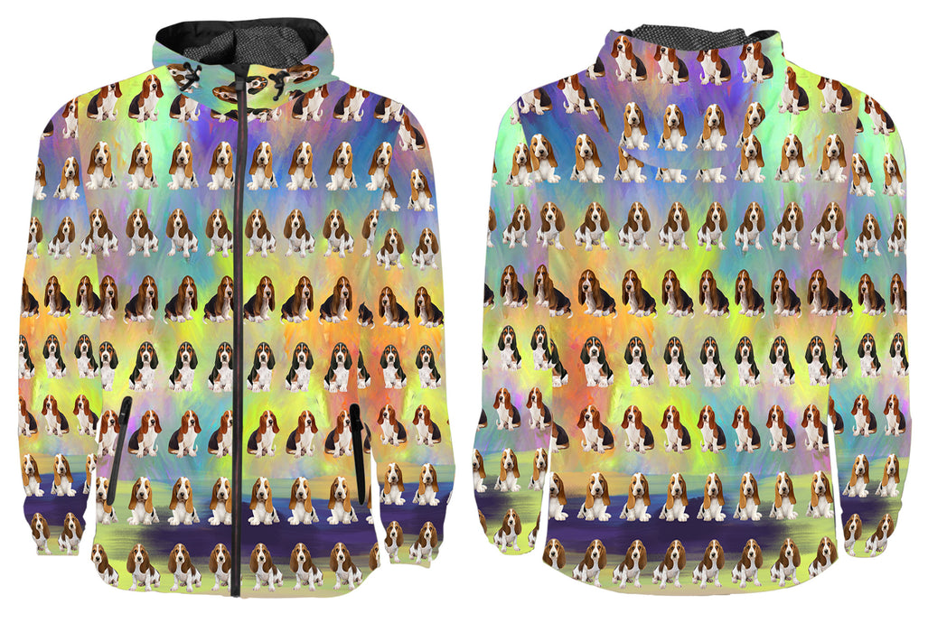 Paradise Wave Basset Hound Dogs All Over Print Windbreaker for Men