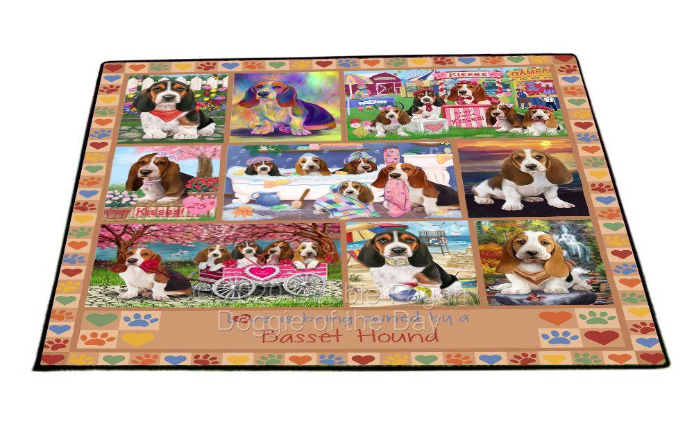 Love is Being Owned Basset Hound Dog Beige Floormat FLMS55024