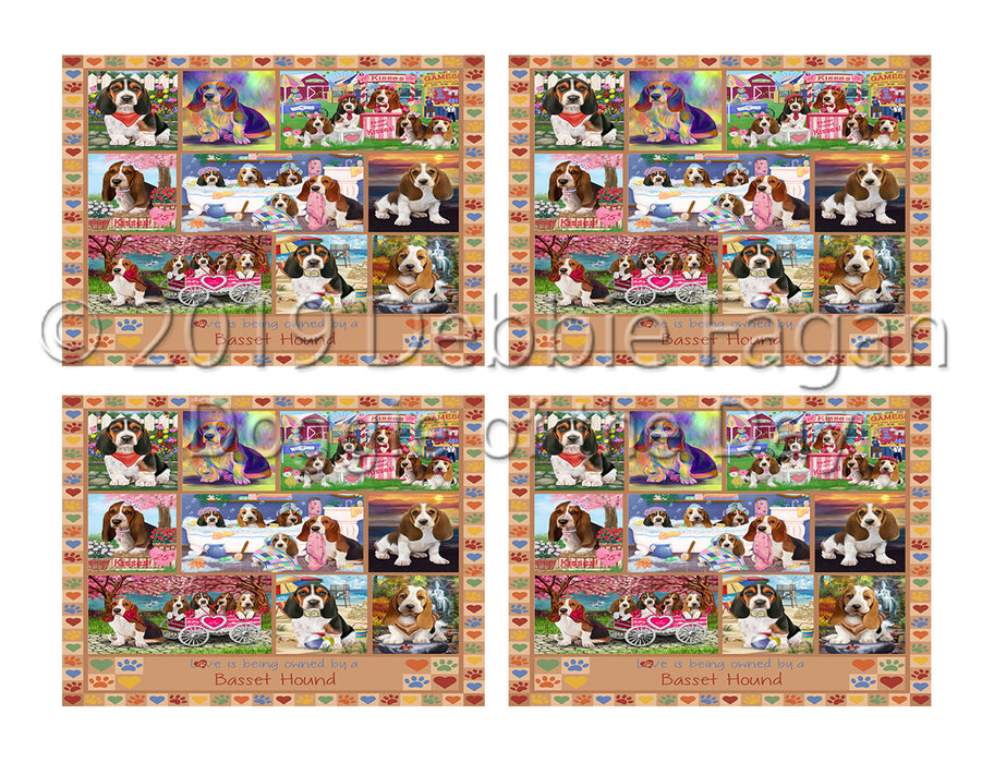 Love is Being Owned Basset Hound Dog Beige Placemat