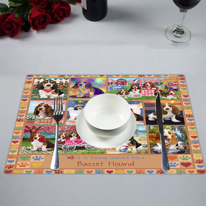 Love is Being Owned Basset Hound Dog Beige Placemat