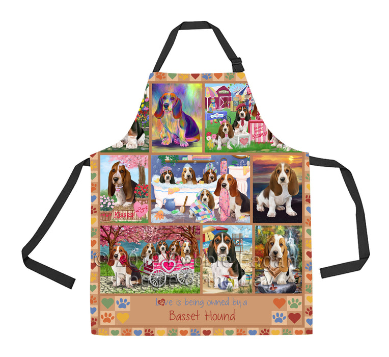 Love is Being Owned Basset Hound Dog Beige Apron
