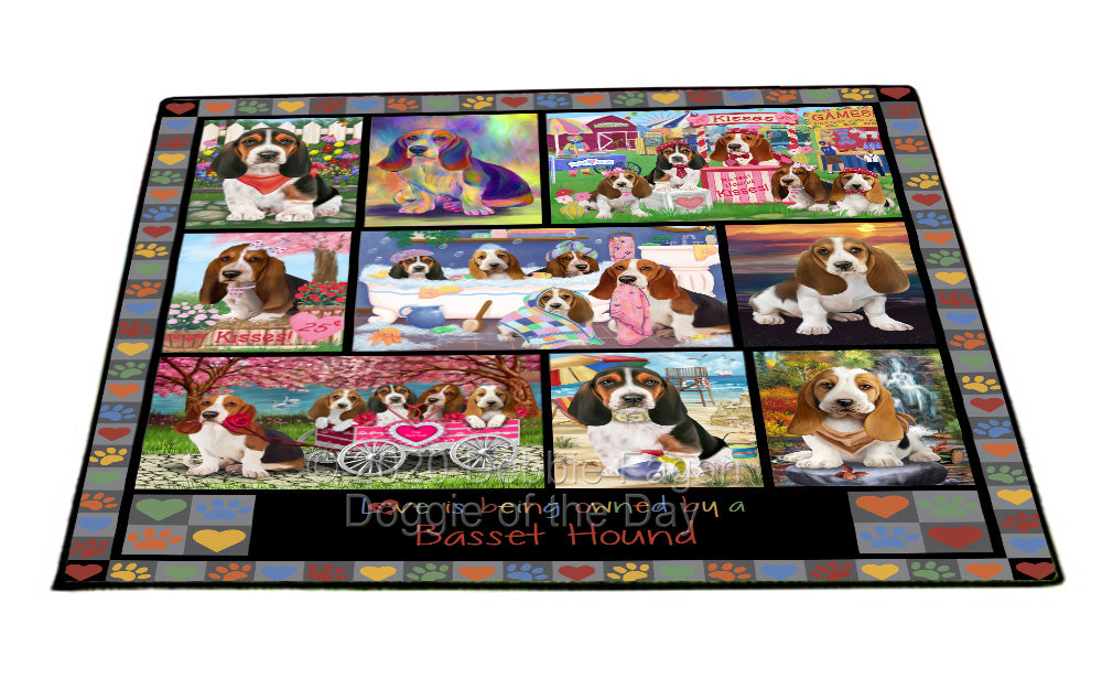 Love is Being Owned Basset Hound Dog Grey Floormat FLMS55243