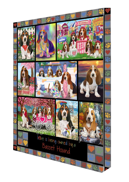 Love is Being Owned Basset Hound Dog Grey Canvas Print Wall Art Décor CVS137573