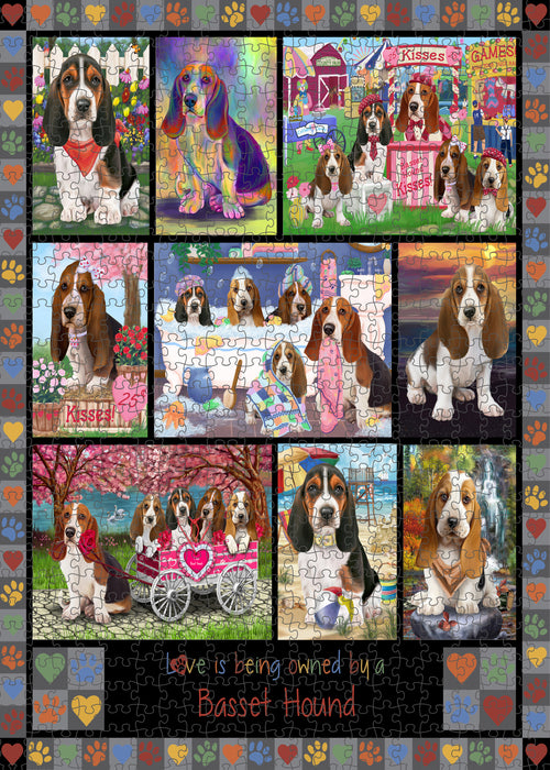 Love is Being Owned Basset Hound Dog Grey Puzzle with Photo Tin PUZL98224