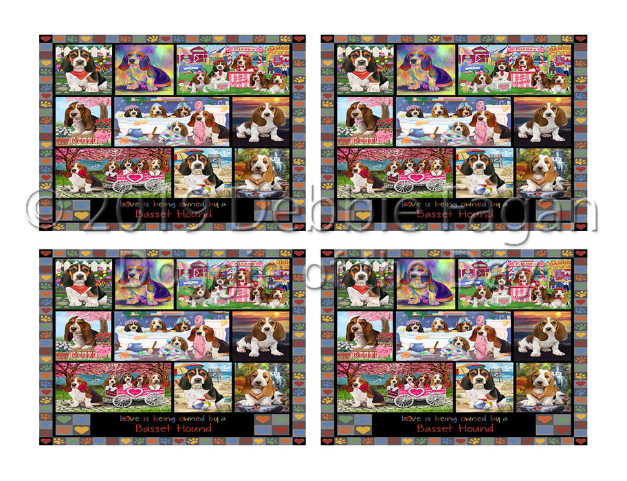 Love is Being Owned Basset Hound Dog Grey Placemat